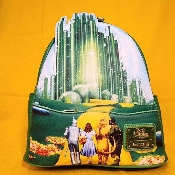 Loungefly The Wizard of Oz Emerald City Glow-in-the-Dark Green Mini Backpack NEW main image 6